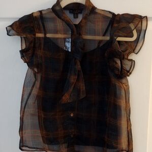 NWT ANTHROPOLOGIE CURRENT AIR Plaid Top & Camisole, (SOLD OUT), XS